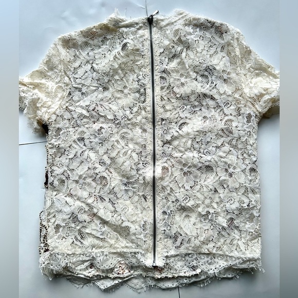 Zara Ecru Multicolored Lace Top Small embroidered - Picture 8 of 13